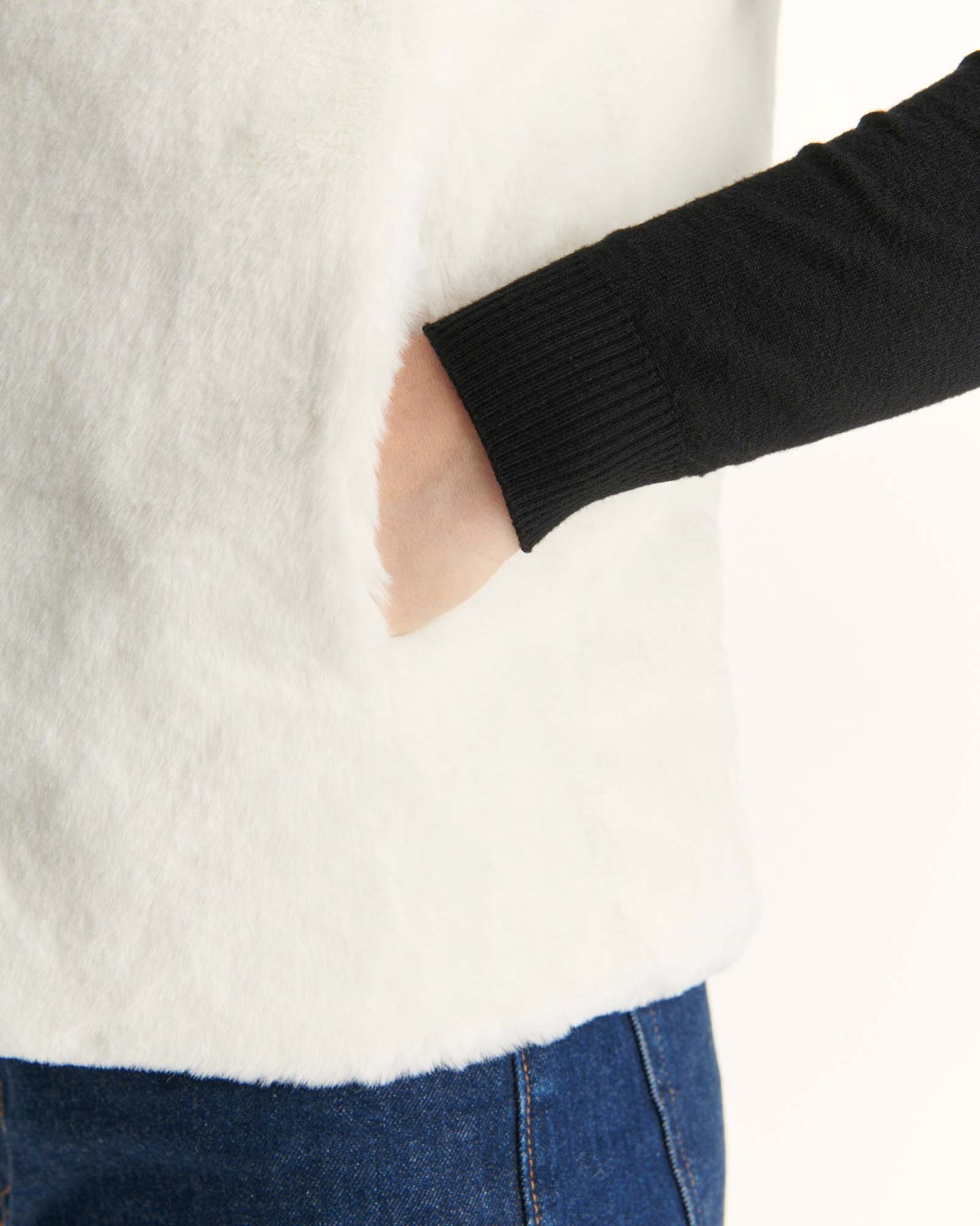 Doudoune avec des cristaux Swarovski®️ sans manches réversible Grand Froid Blanc Daria