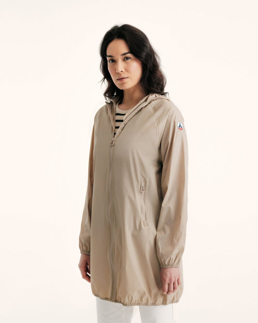 Imperméable long à capuche Beige Glendale